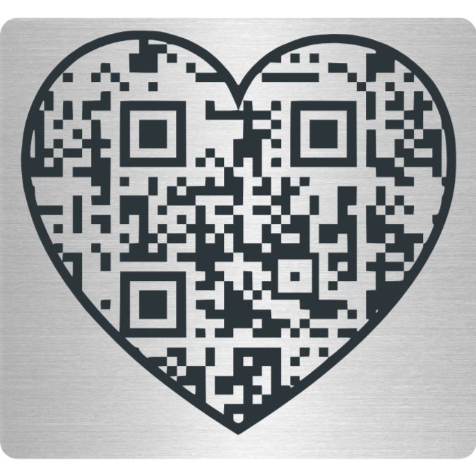 Aluminium-Gedenkplatte Herzförmig